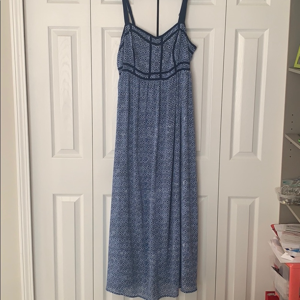 Torrid navy and white maxi dress